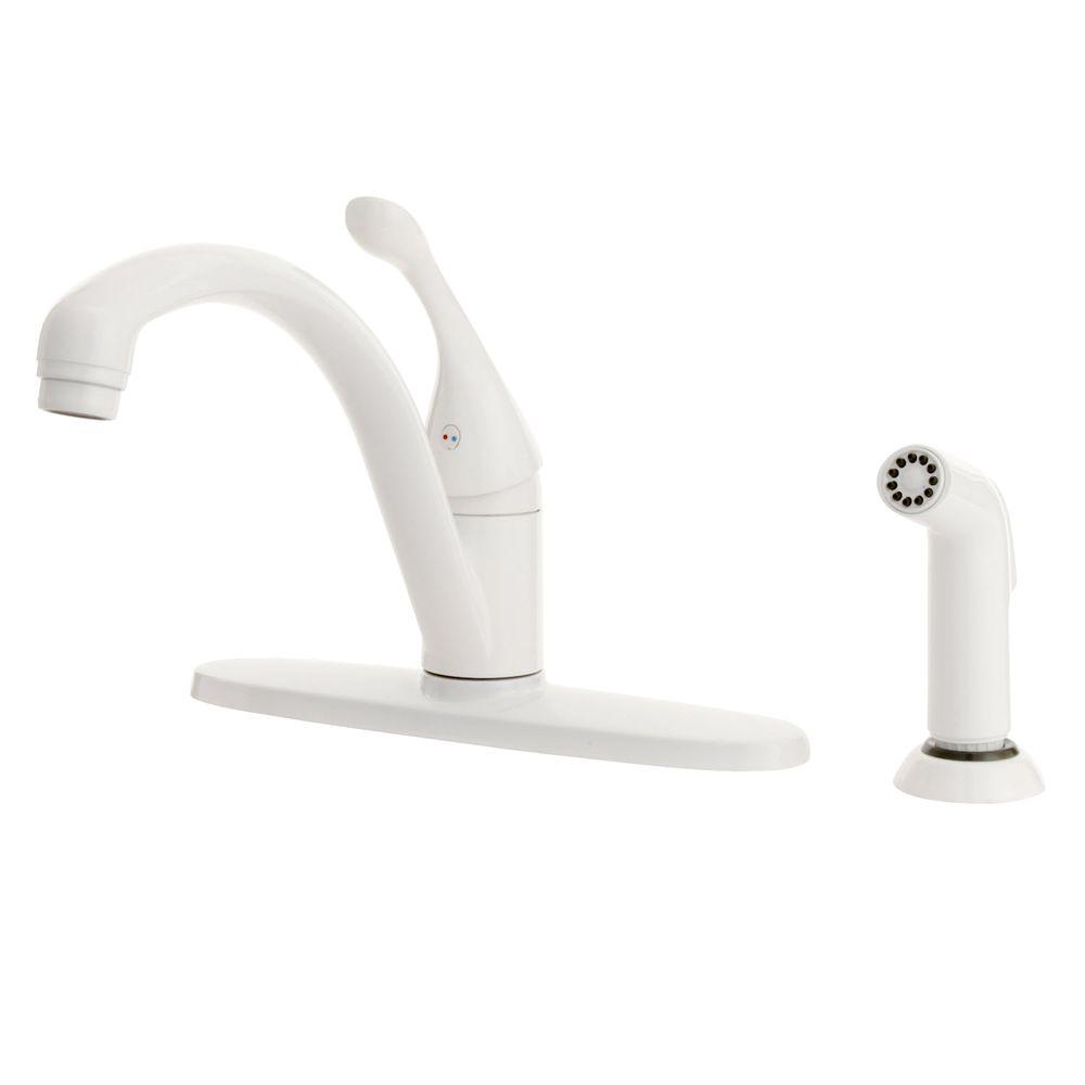 White 4 Hole Kitchen Faucets Kitchen The Home Depot