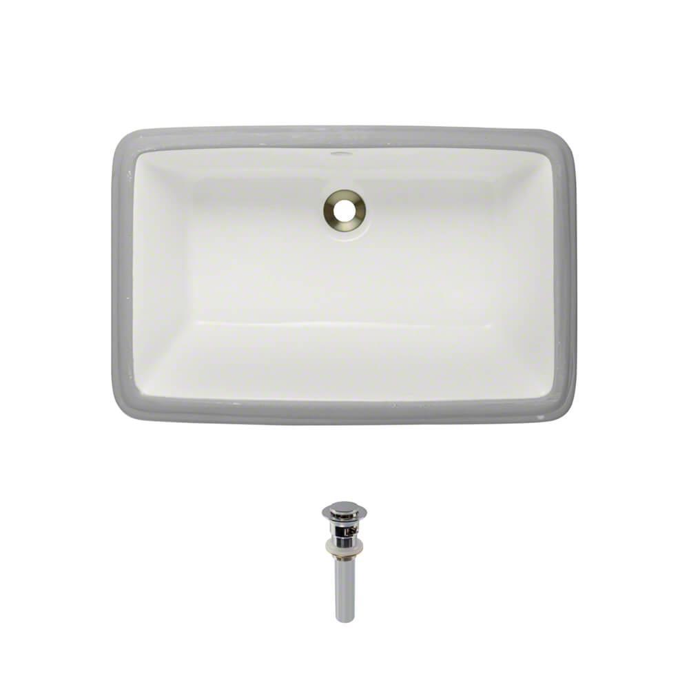 IPT Sink Company Rectangular Glazed Ceramic Undermount Bathroom Vanity