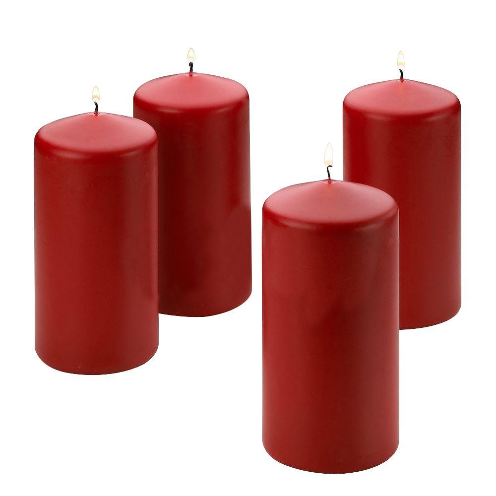 Light In The Dark 6 In Tall X 3 In Wide Red Apple Cinnamon Scented Pillar Candle 4 Count Litd R Ac Pillar 3x6 4 The Home Depot