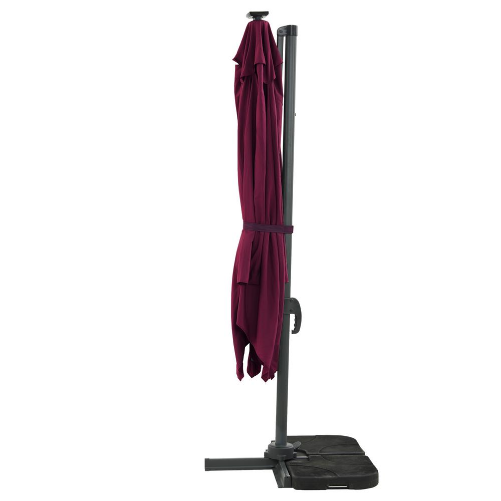 Boyel Living 9 8 Ft Octagon Aluminum Pole Led Cantilever Market Outdoor Patio Umbrella In Pinkish Purple Wff3003led Rd The Home Depot