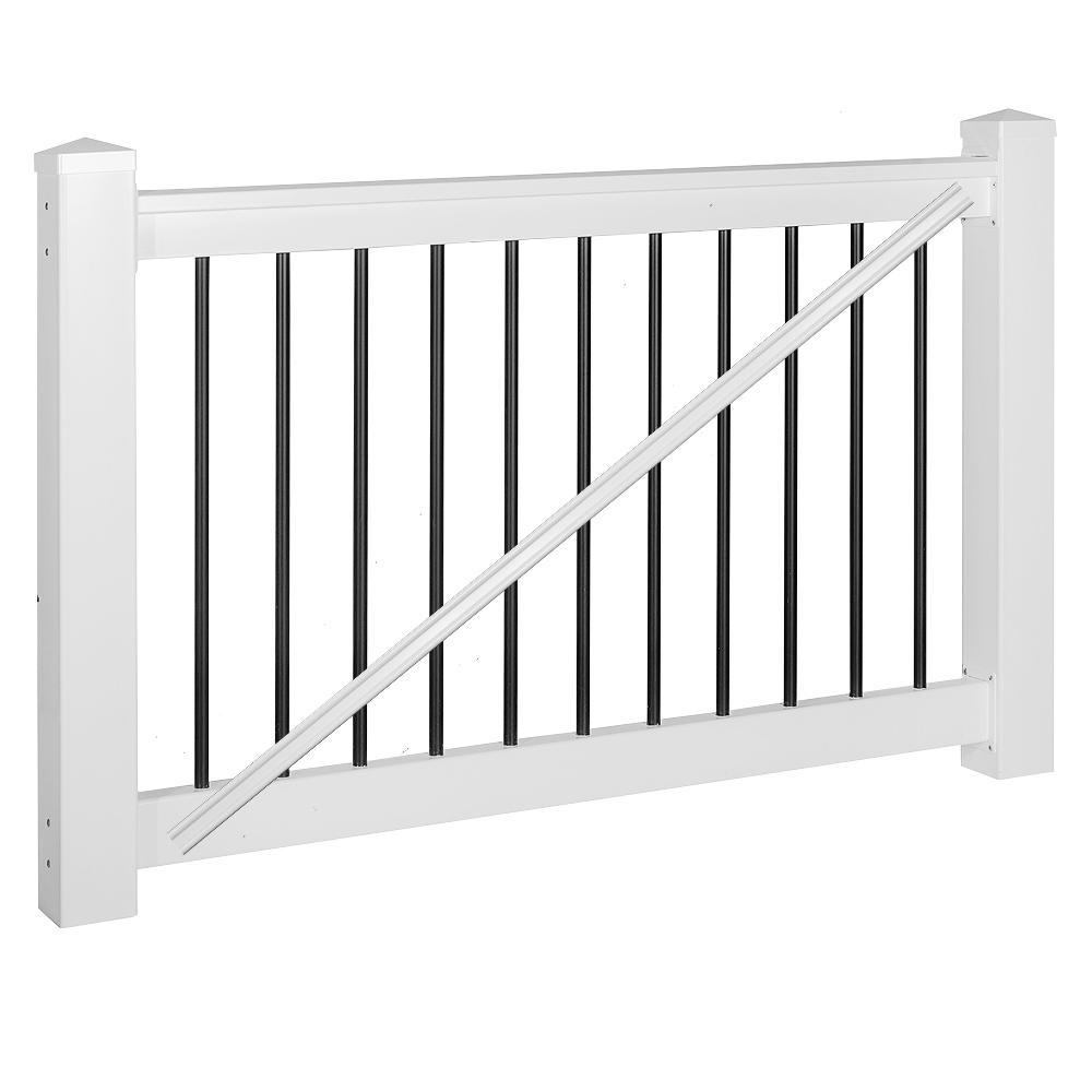 Weatherables Bellaire 3 ft. H x 5 ft. W White Vinyl Railing Gate KitWWGTHDBA36S60 The Home
