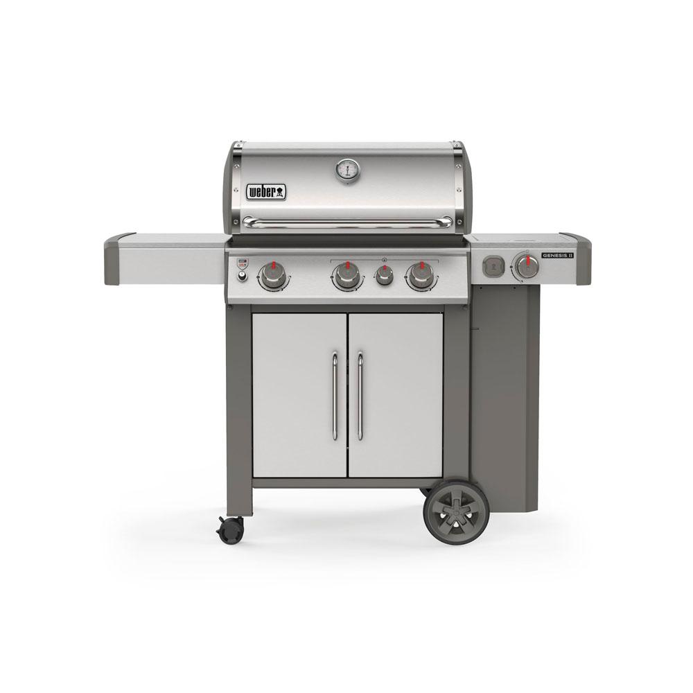 Weber Genesis Ii S 335 3 Burner Propane Gas Grill In Stainless Steel 61006001 The Home Depot 