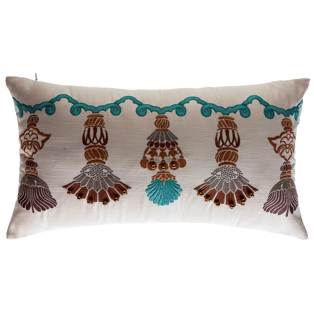 Bombay Outdoors India Tassels Lumbar Outdoor Throw Pillow Ch0n386a