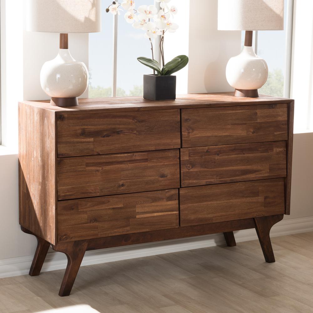 Baxton Studio Sierra 6 Drawer Brown Dresser 28862 7645 Hd The