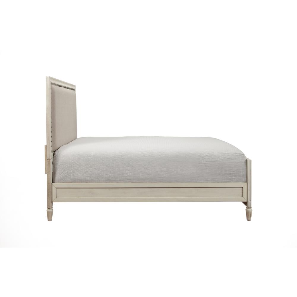 Luxeo Cambridge Solid Wood White King Bed With Upholstered Trim Lux Luxeo Cambridge Solid Wood White King Bed With Upholstered Trim Lux K2501 Wht The Home Depot