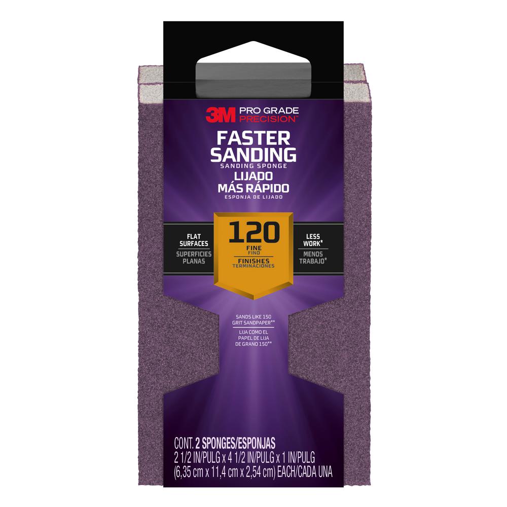3M Pro Grade Precision 21/2 in. x 4 in. x 1 in. 120 Grit Fine Block