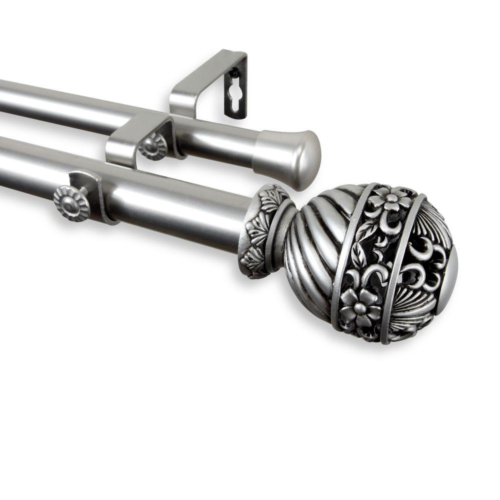 Rod Desyne 120 in. 170 in. Telescoping 1 in. Double Curtain Rod Kit