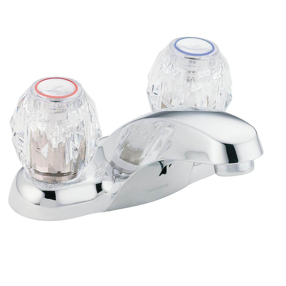 MOEN Chateau 4 in. Centerset 2Handle Bathroom Faucet in Chrome without