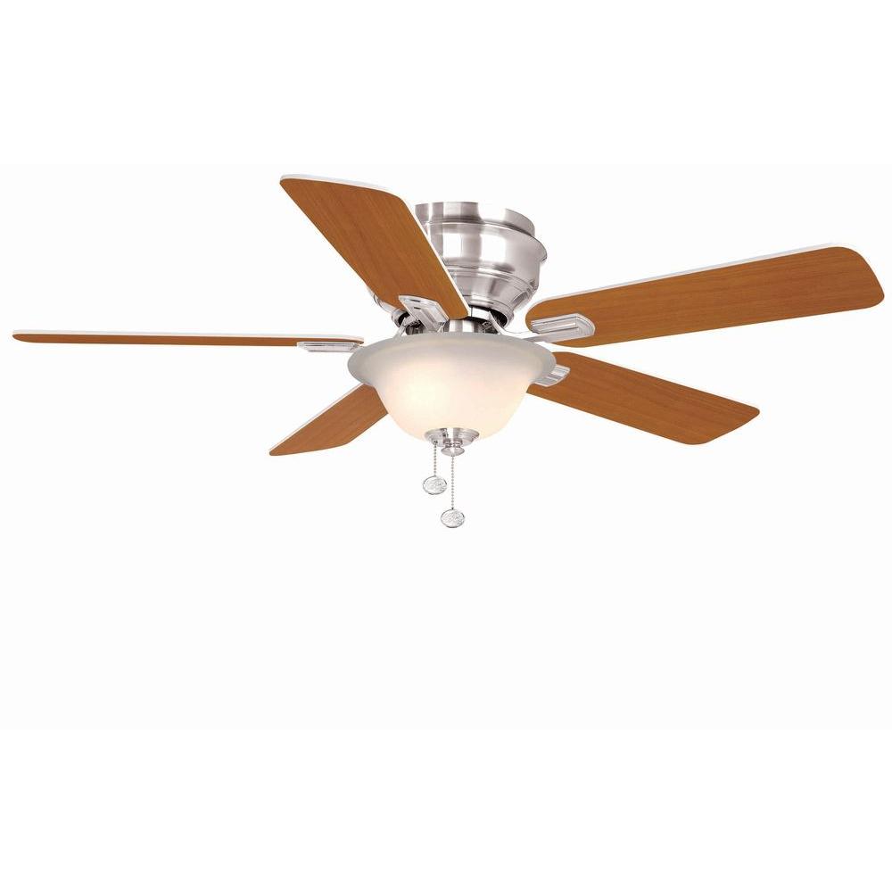 Hampton Bay Wellston 44 in. Indoor Matte White Ceiling Fan with Light
