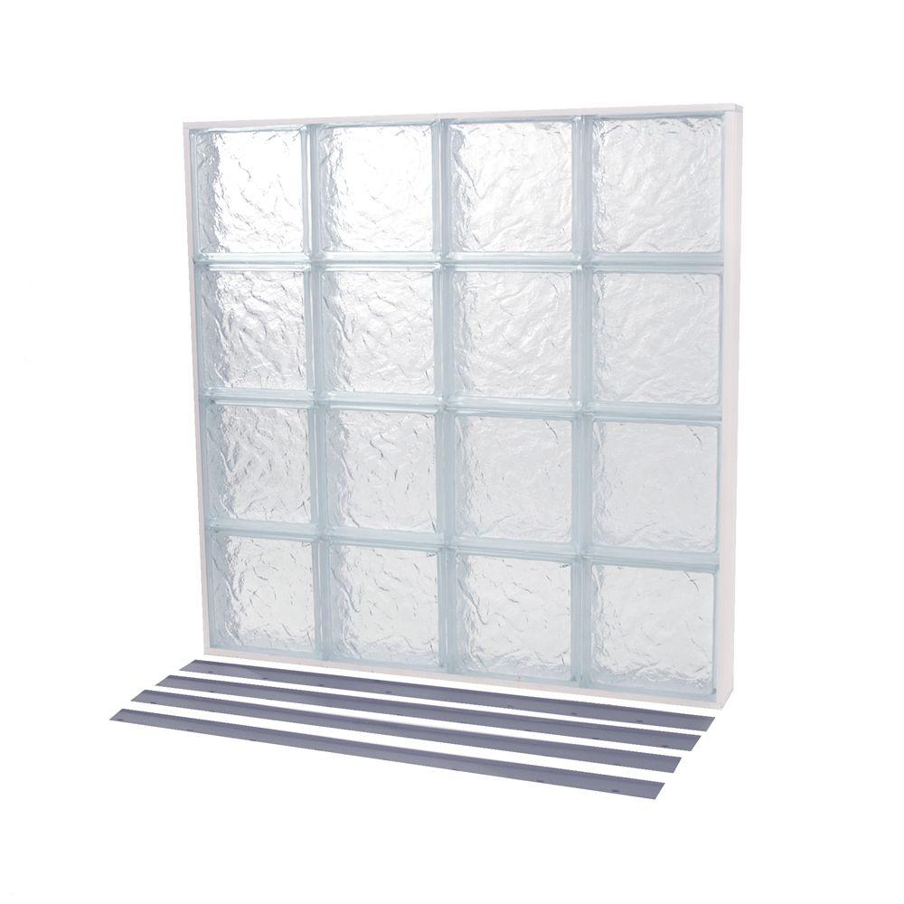 TAFCO WINDOWS 33.375 in. x 37.378 in. NailUp2 Ice Pattern Solid Glass