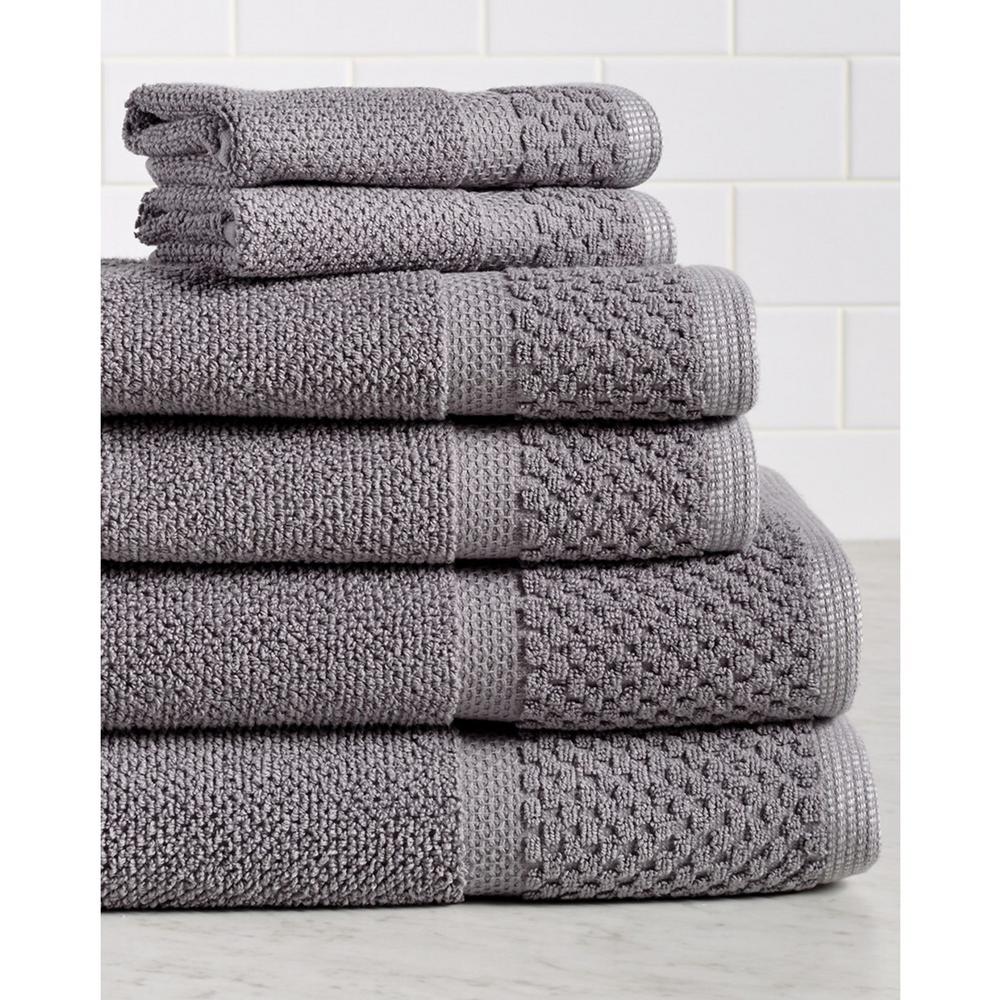 gray and white towels
