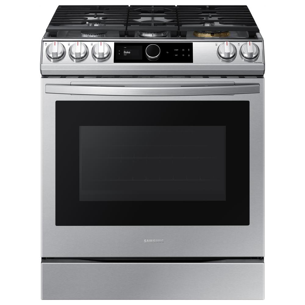 Samsung 30 in. 6 cu. ft. Slide-In Gas Range with Smart Dial and Air Fry