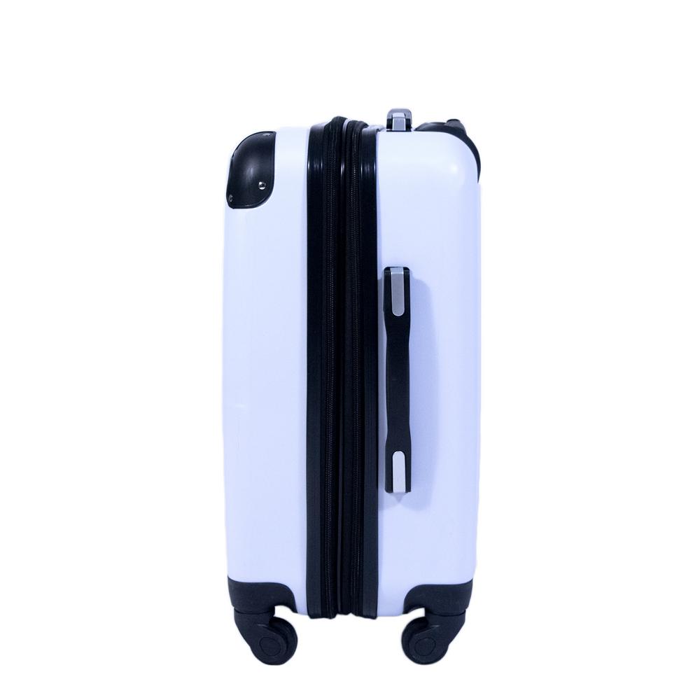 white hard case luggage