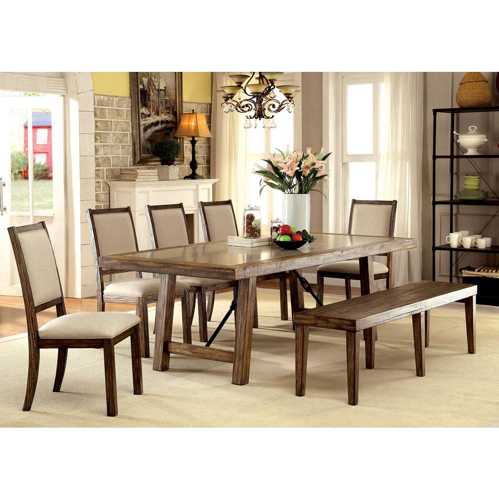 Collete Rustic Oak Industrial Style Dining Table
