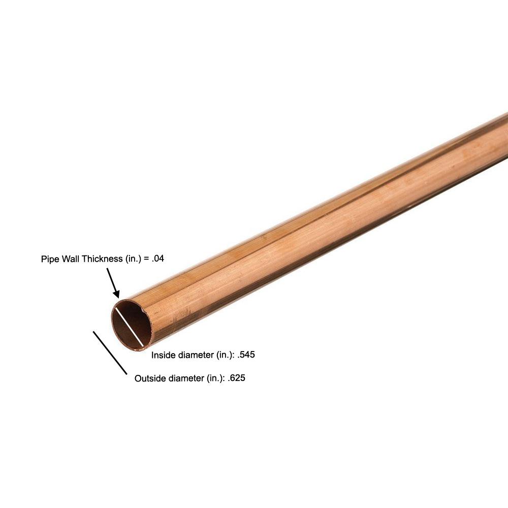 Mueller Streamline 1 2 In X 10 Ft Copper Type L Pipe Lh The Home Depot