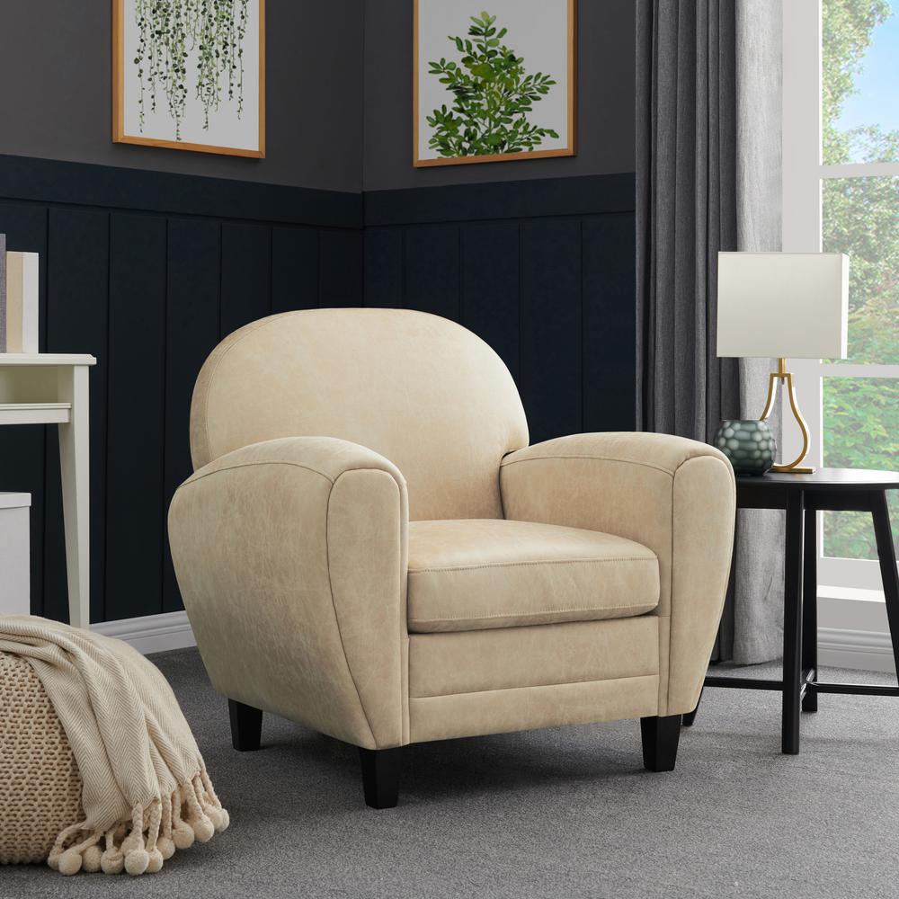 Handy Living Valencia Upholstered Modern Club Chair In Distressed