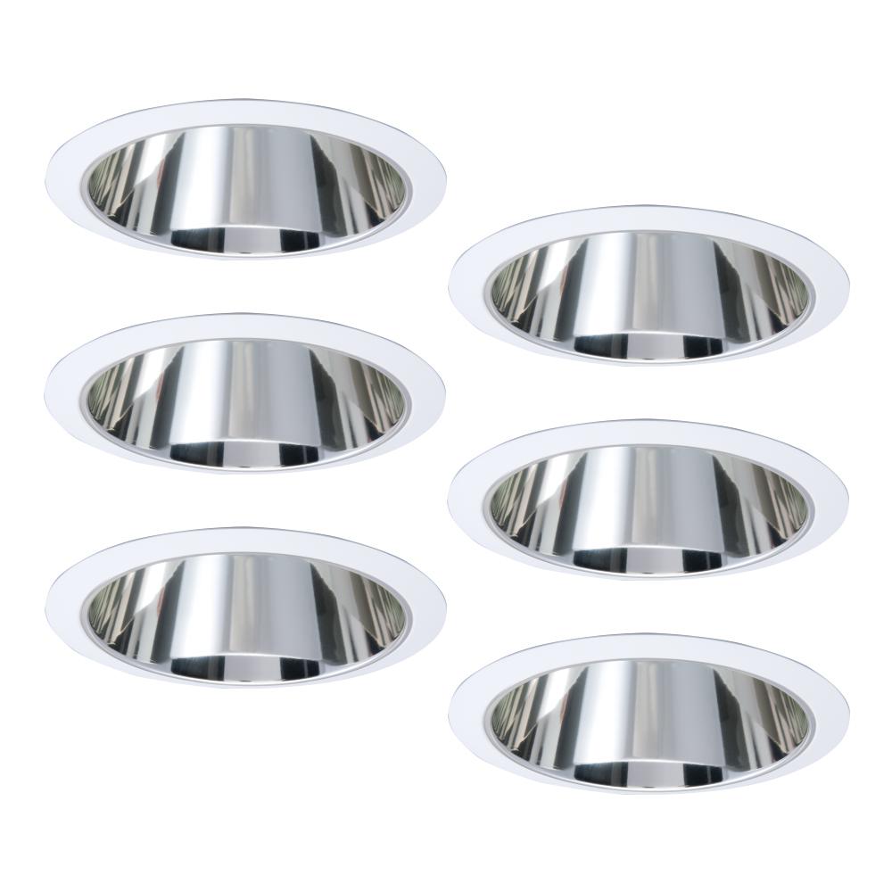 Halo E26 6 in. Clear Recessed Lighting Specular Reflector with White