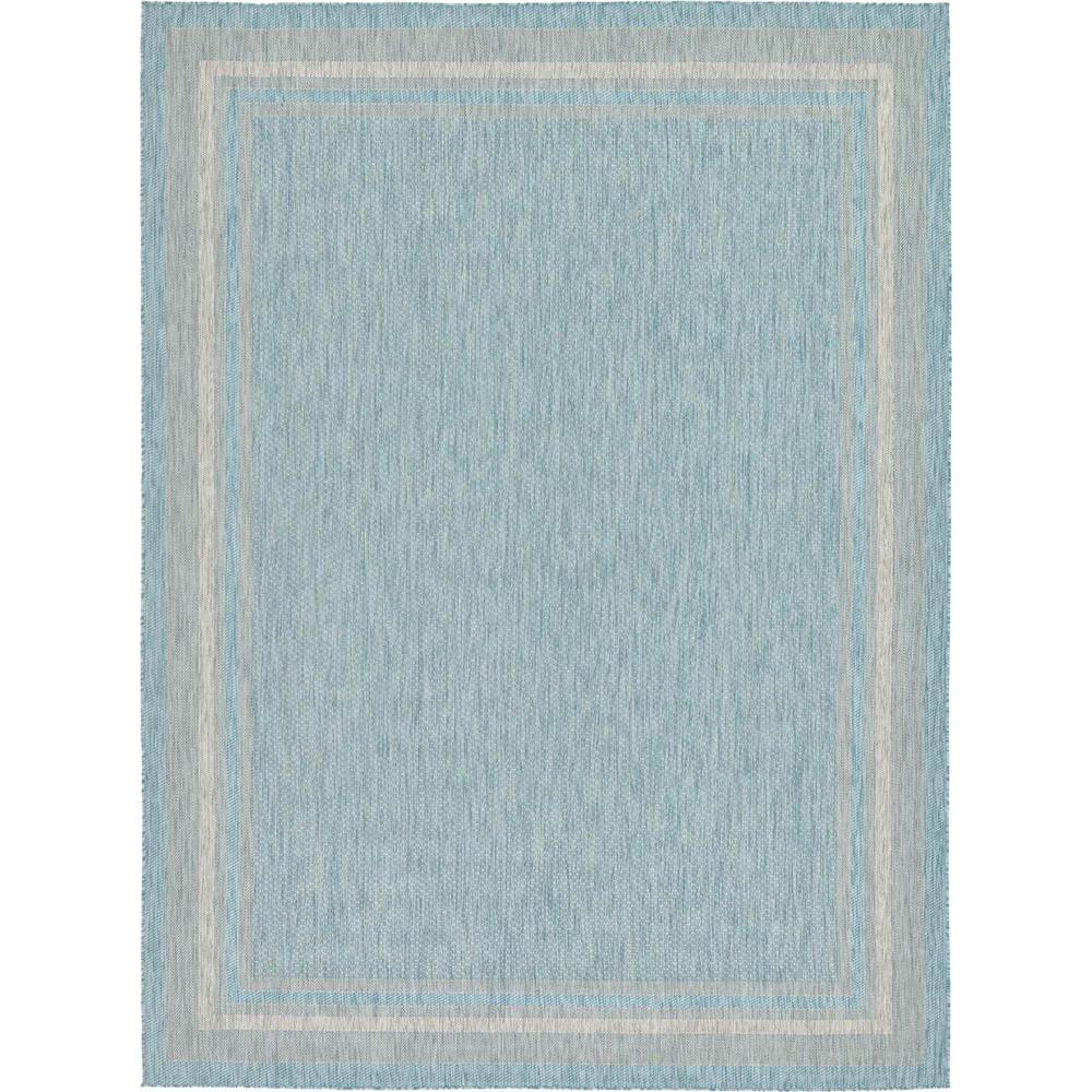 Unique Loom Outdoor Soft Border Aquamarine 9 0 X 12 Area Rug Outdoor Soft Border Aquamarine 9 0 X 12 Area Rug
