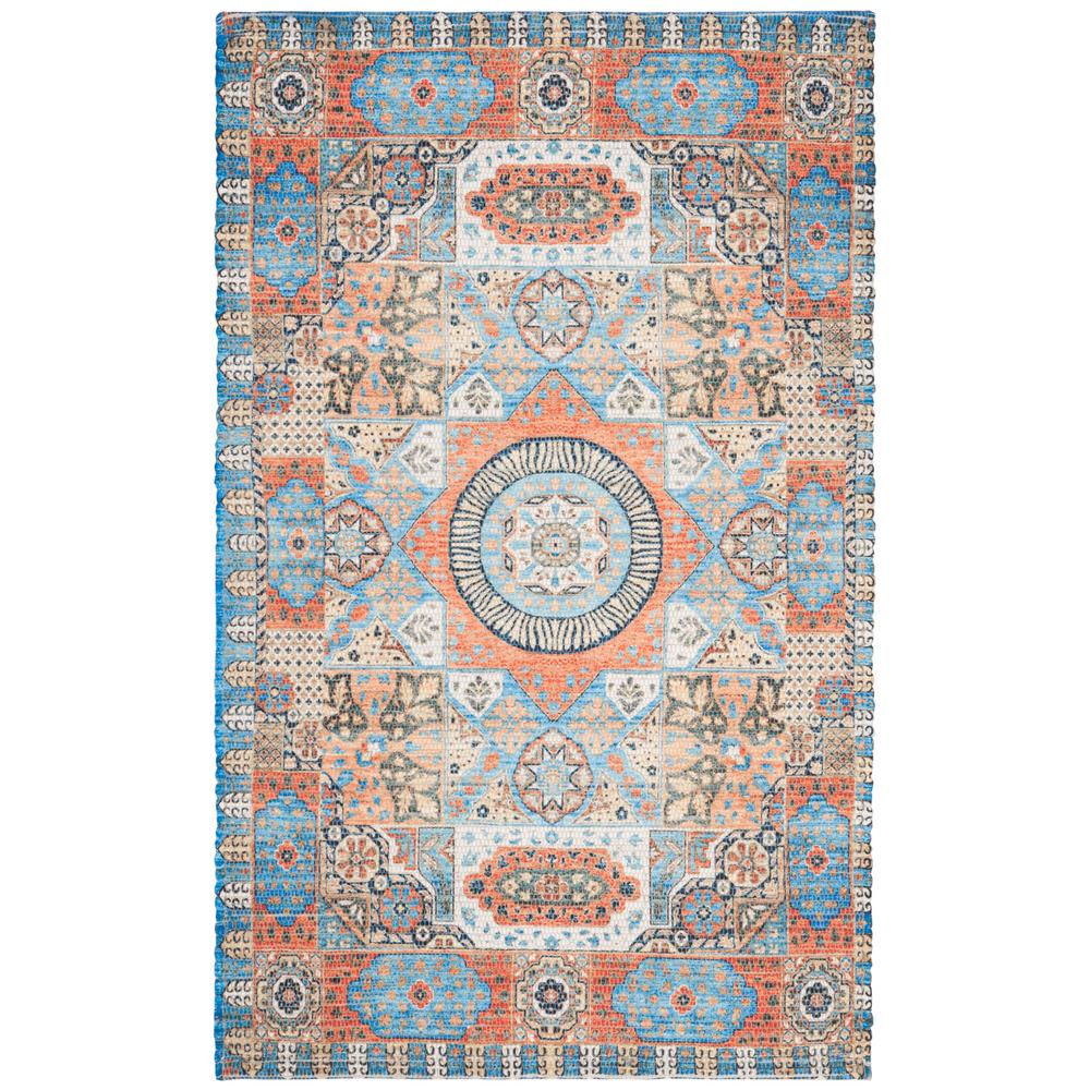 Safavieh Saffron Orange Blue 3 Ft X 5 Area Rug Sfn541p The Saffron Orange Blue 3 Ft X 5 Area Rug