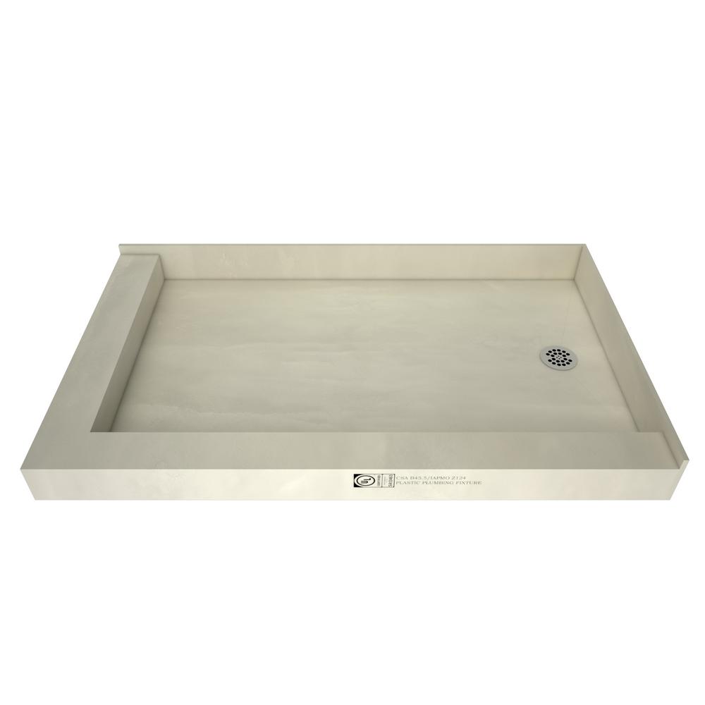Tile Redi Redi Base 34 in. x 60 in. Double Threshold Shower Base with Right Drain and Polished Chrome Drain Plate