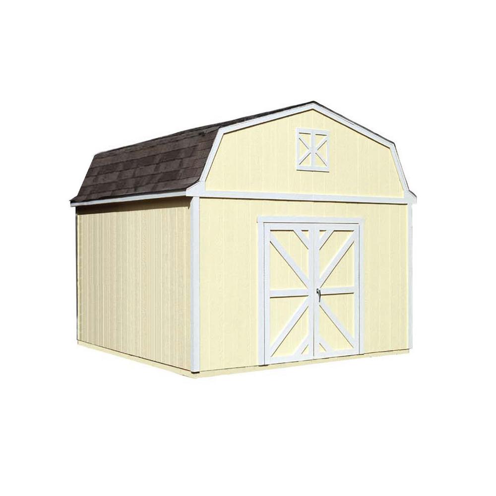 Handy Home Products Sequoia 12 ft. x 12 ft. Wood Storage Building Kit ...