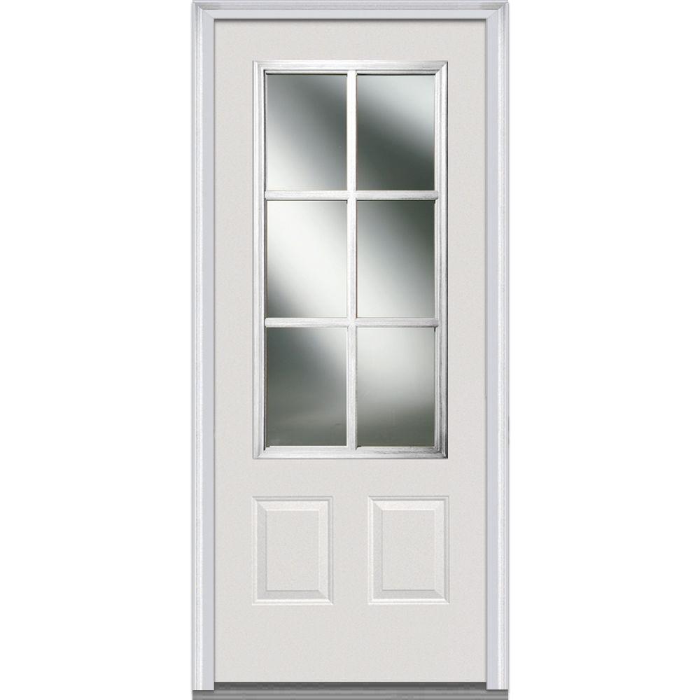 Mmi Door 36 In X 80 In Simulated Divided Lites Right Hand 34 Lite Clear 2 Panel Primed 4867