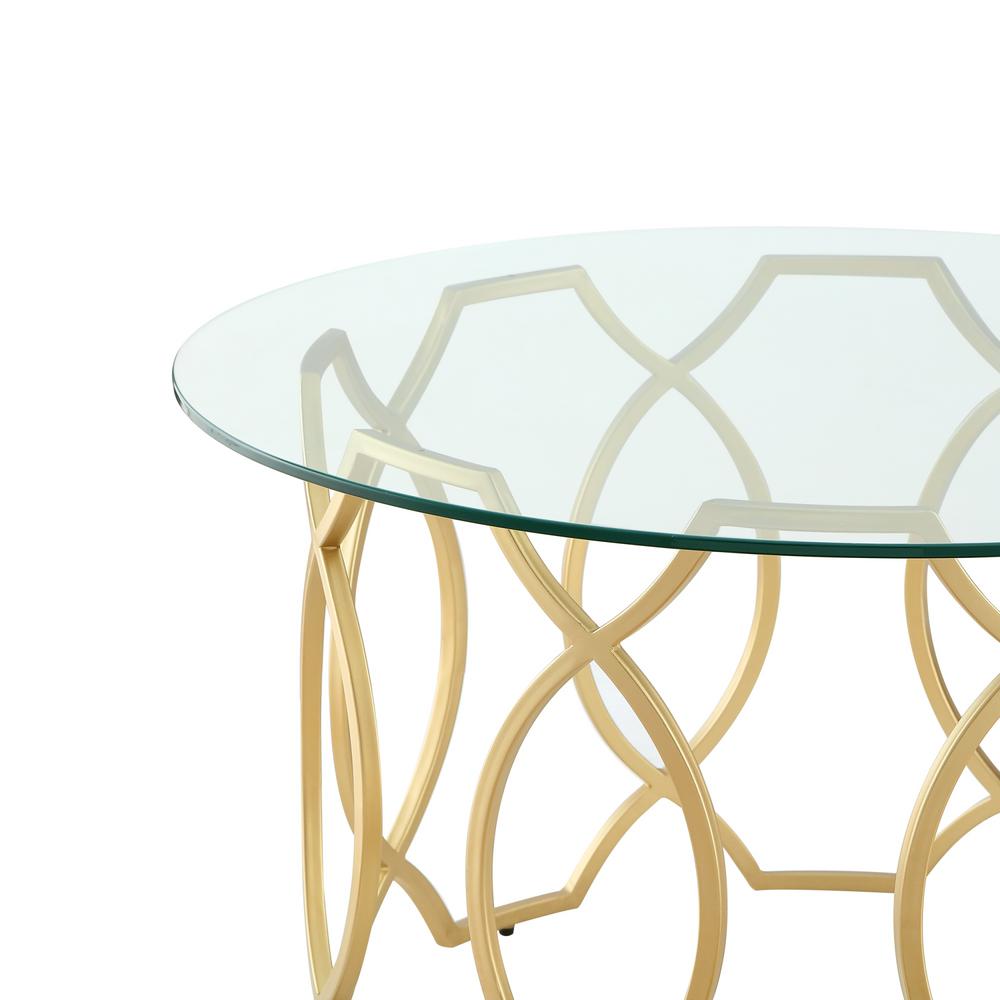 Nicole Miller Catalina Gold Coffee Table With Glass Top Nct126