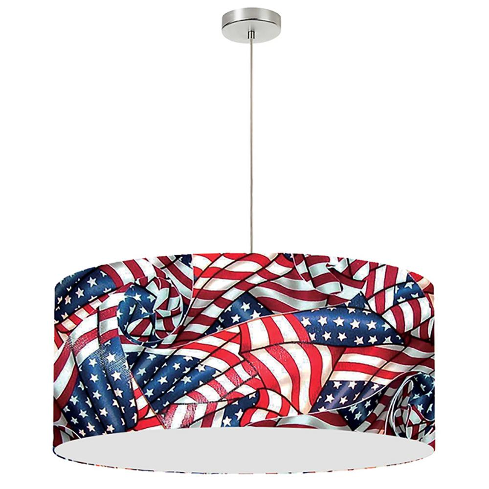 Filament Design 1 Light American Flag Pendant With Electroplated Steel Shade