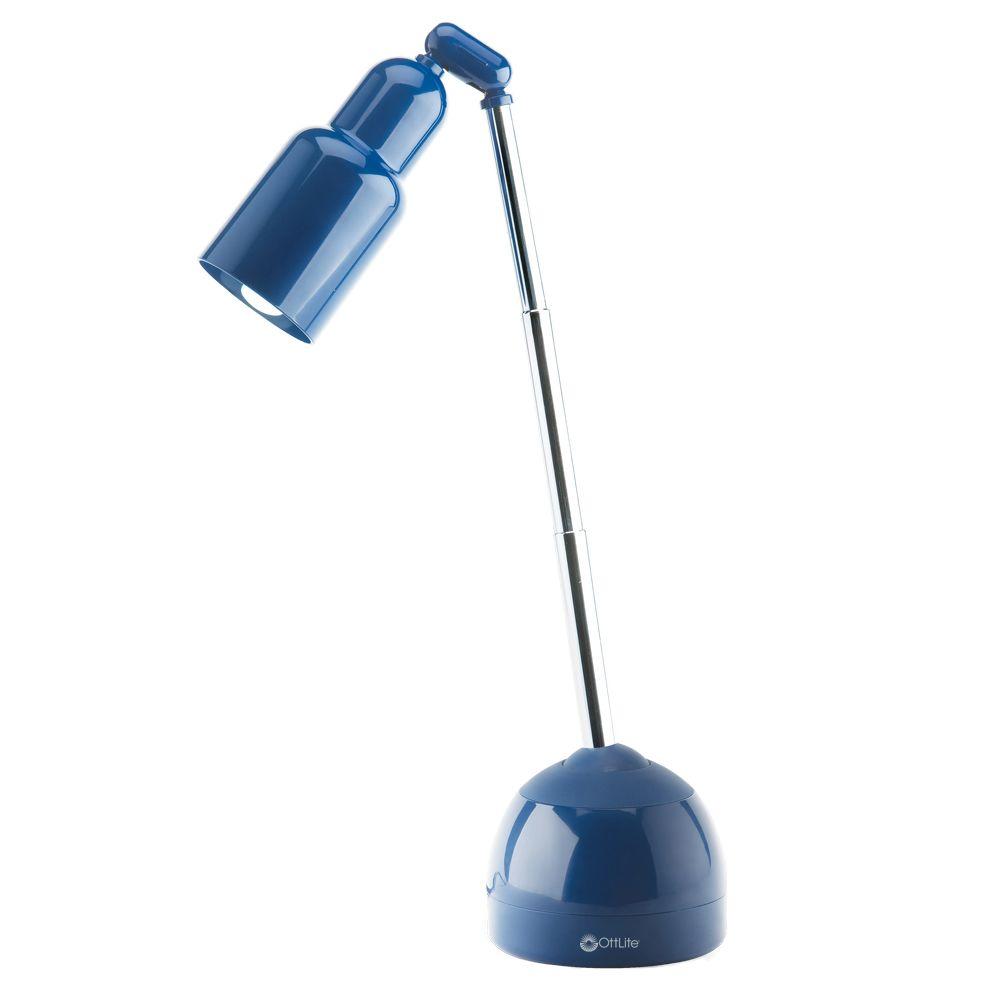 Ottlite 12 In Telescoping Arm Blue Desk Lamp 964508 The Home Depot