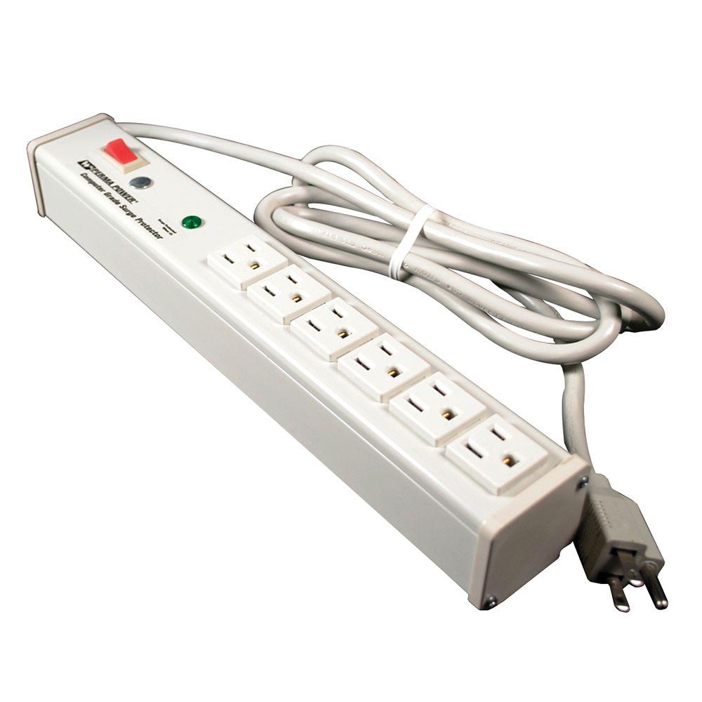 Legrand Wiremold Perma Power 6Outlet 15Amp Computer Grade Surge Strip
