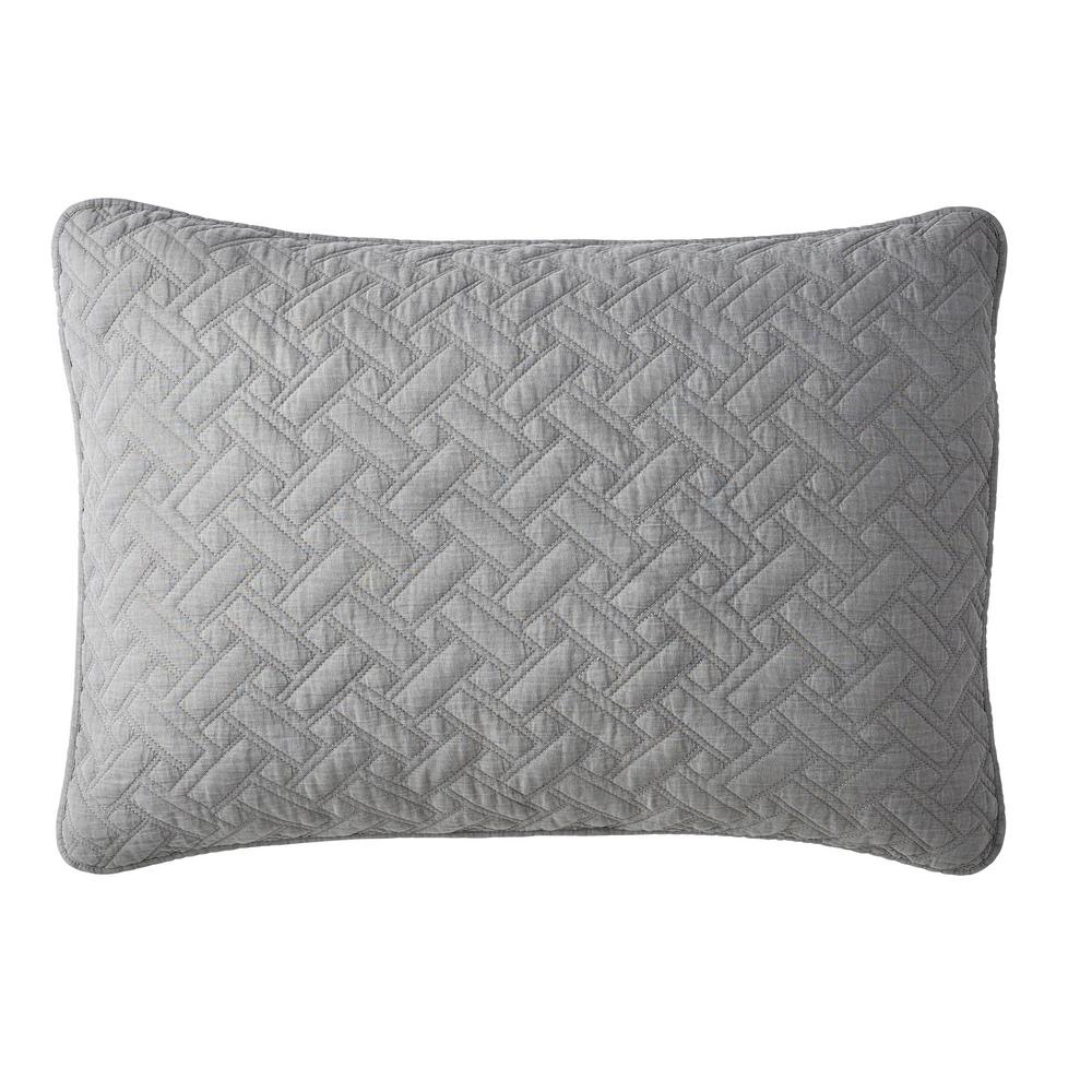 The Company Hunter Solid Gray Cotton King Sham 50320f K The Company Hunter Solid Gray Cotton King Sham