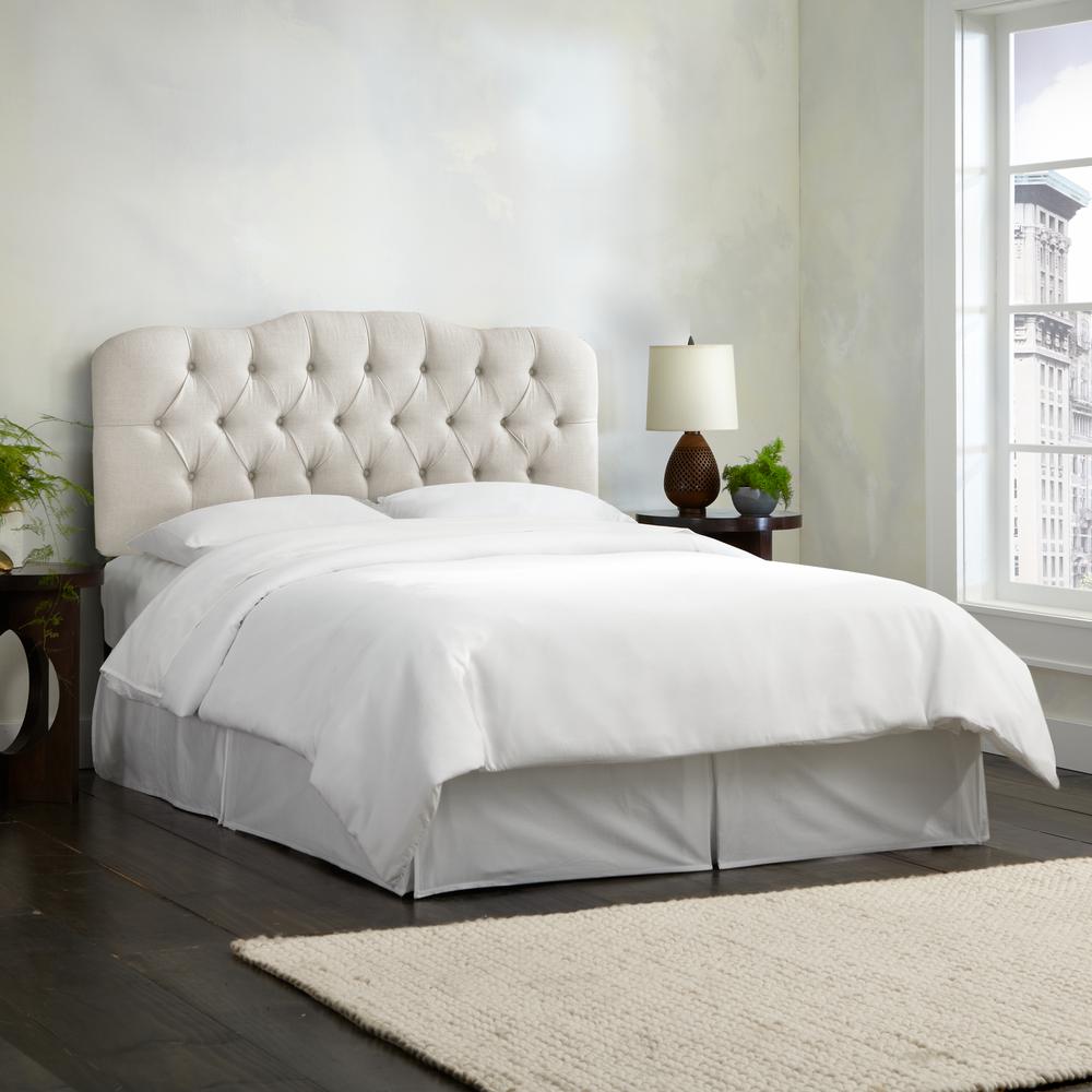 Linen Talc California King Tufted Headboard 744clnntlc The Home Depot Linen Talc California King Tufted Headboard