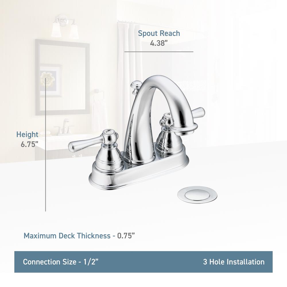 Moen Kingsley 4 In Centerset 2 Handle High Arc Bathroom Faucet Handle High Arc Bathroom Faucet