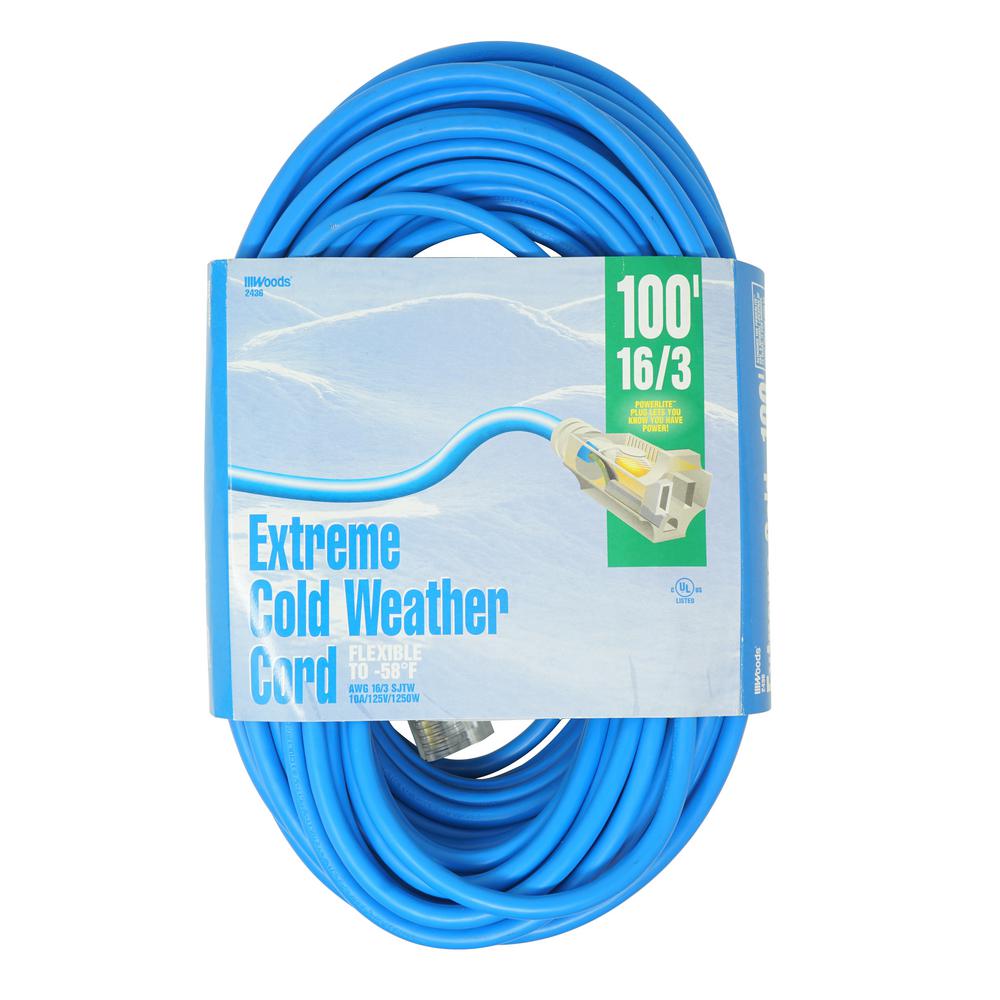 Southwire 100 ft. 16/3 SJTW Cold Weather Outdoor LightDuty Extension