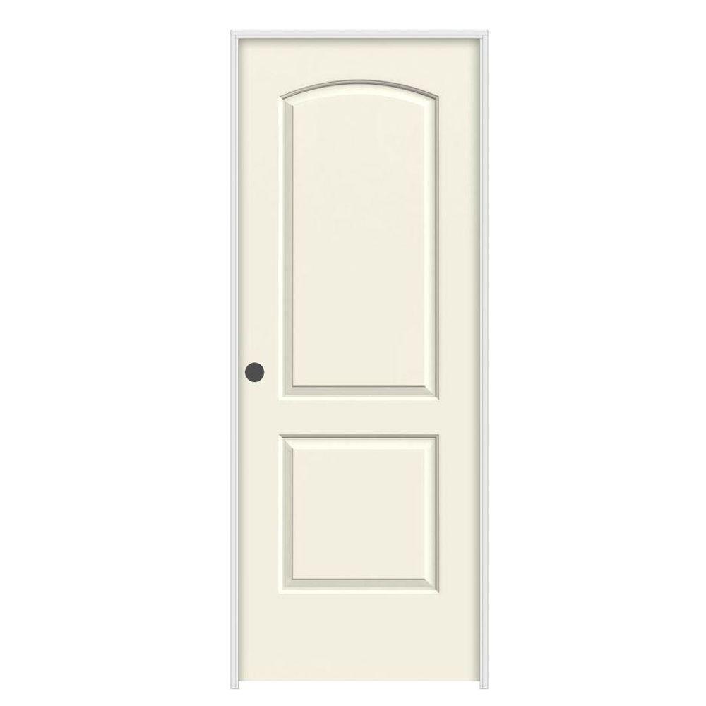 30 In X 80 In Continental Vanilla Painted Right Hand Smooth Molded Composite Mdf Single Prehung Interior Door