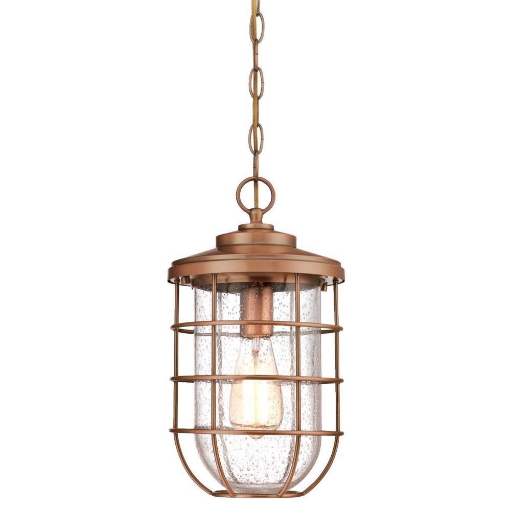 Westinghouse Ferry 1 Light Washed Copper Outdoor Hanging Pendant 6348100 The Home Depot