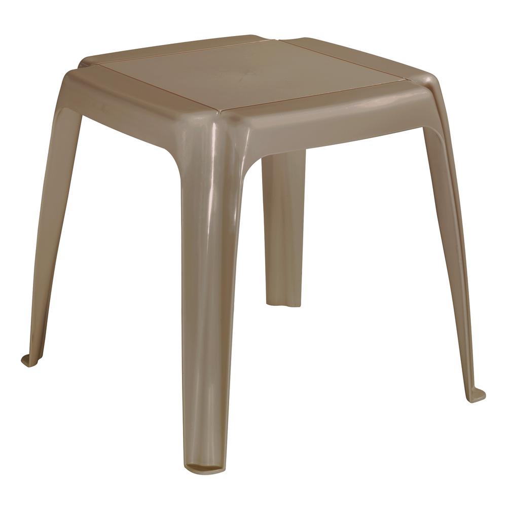 Stackable Outdoor Side Tables Patio The Home Depot Mushroom Stacking Resin Plastic Outdoor Side Table