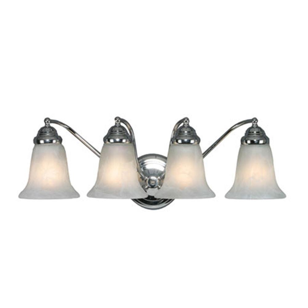 Yvette Collection 4Light Chrome Bath Vanity Light2224MPCHMBL The