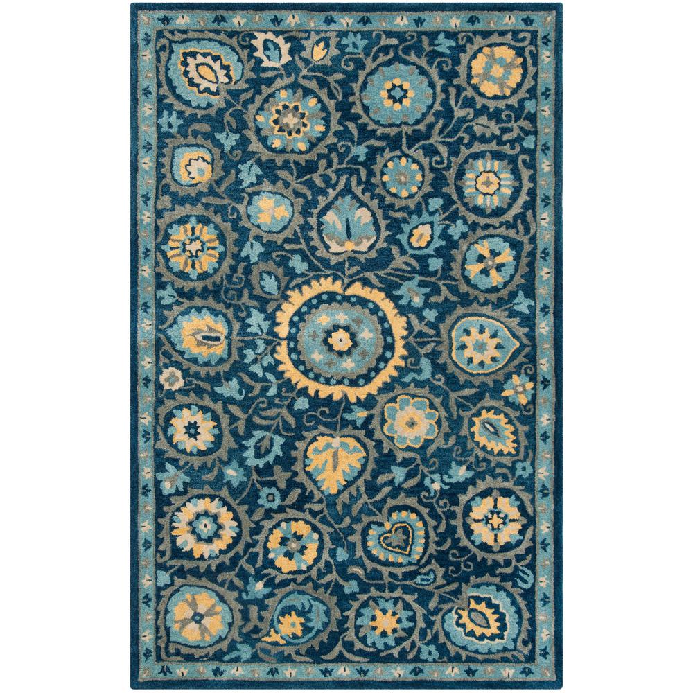 Safavieh Heritage Navy/Gold 5 ft. x 8 ft. Area RugHG423N5 The Home
