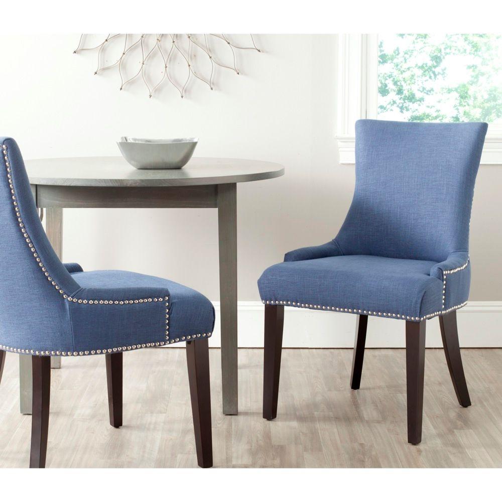 Safavieh Kelley Pale Blue and Oak Wood Dining Chair (Set of 2)-AMH6557A ...