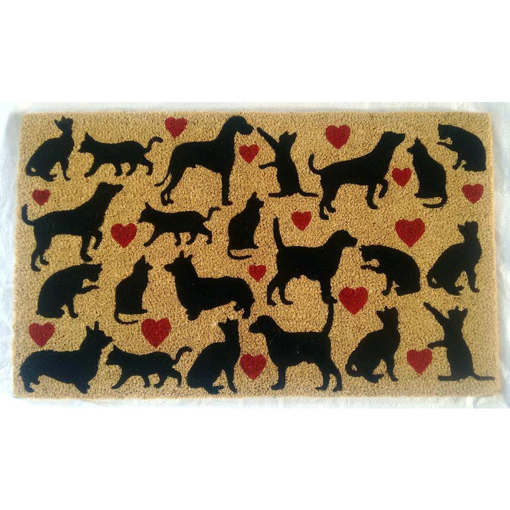 Dog And Cat Lovers 18 In X 30 In Pvc Backed Coir Door Mat G518