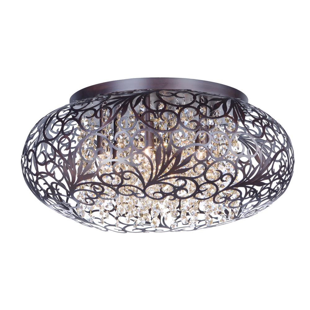 Maxim Lighting Arabesque 18 In 7 Light Oil Rubbed Bronze Flushmount