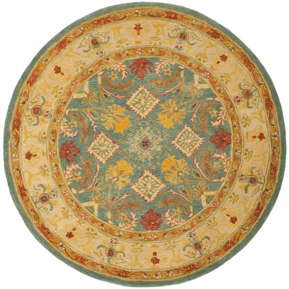 Safavieh Anatolia Light Blue/Ivory 4 ft. x 4 ft. Round Area RugAN544D4R The Home Depot