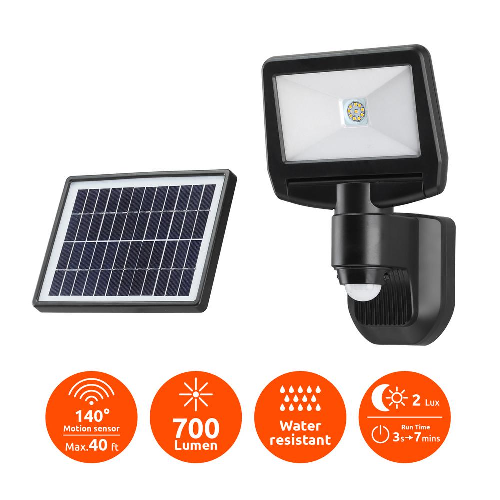 Solar Powered Floodlights Landscape Flood Lights Spotlights Super Bright Black 700 Lumen Motion Activated Outdoor Integrated Led 6500k Solar Powered Landscape Flood