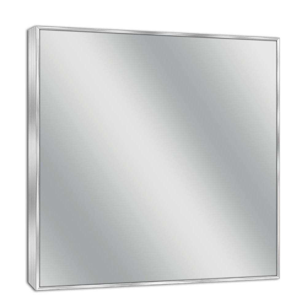 Stainless Steel Bathroom Mirrors Bath The Home Depot H Spectrum Metal Framed Wall Mirror In Brush