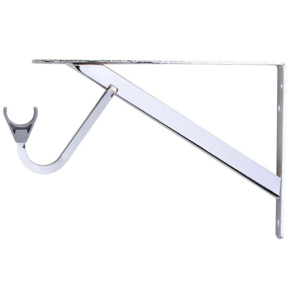 Everbilt 12 4 In X 1 05 In Chrome Shelf And Rod Bracket Hd 0495