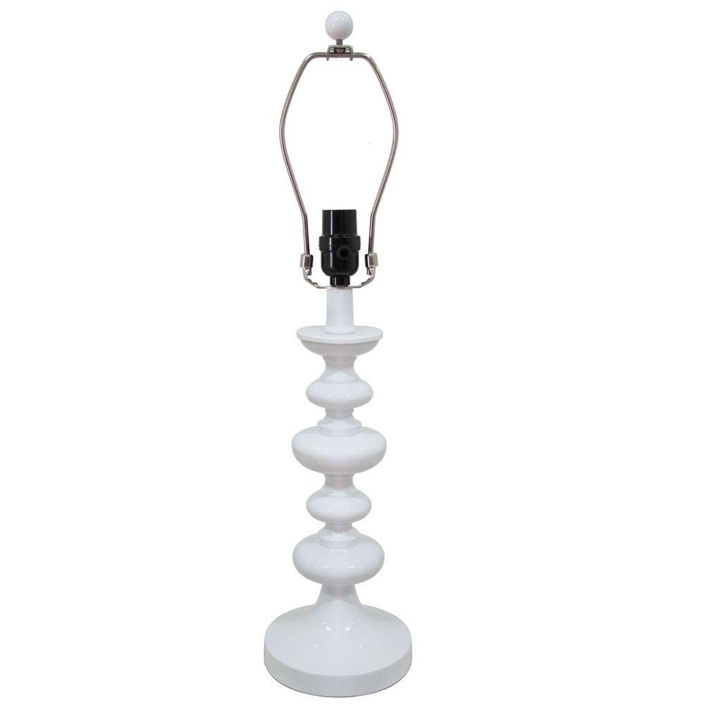 Hampton Bay Mix & Match 24.5 in. White Round Table Lamp Title 20