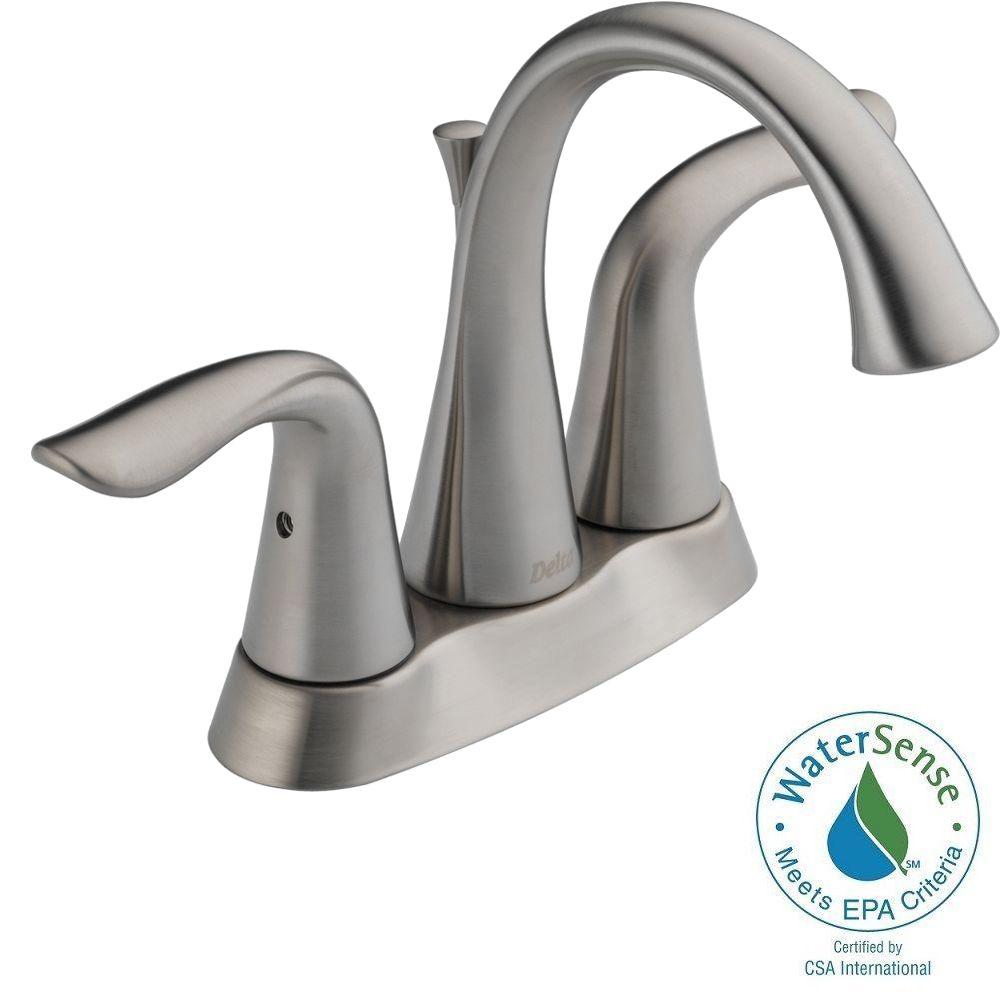 Delta Lahara 4 In Centerset 2 Handle Bathroom Faucet In Chrome