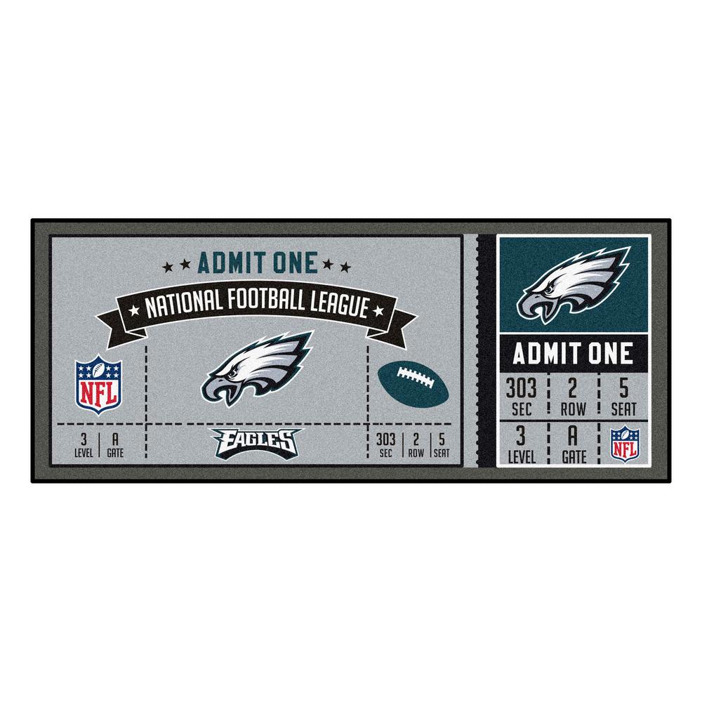 FANMATS NFL Philadelphia Eagles 30 in. x 72 in. Indoor Ticket Runner