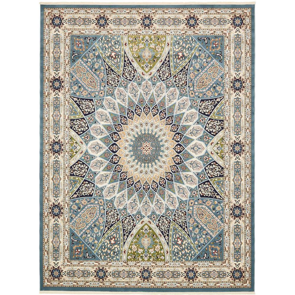 Border 10 X 13 Area Rugs The Home Depot Nain Design Blue 10 Ft X 13 Area Rug